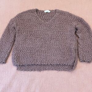 Dreamers whispy Textured dusty rose v-neck Sweater